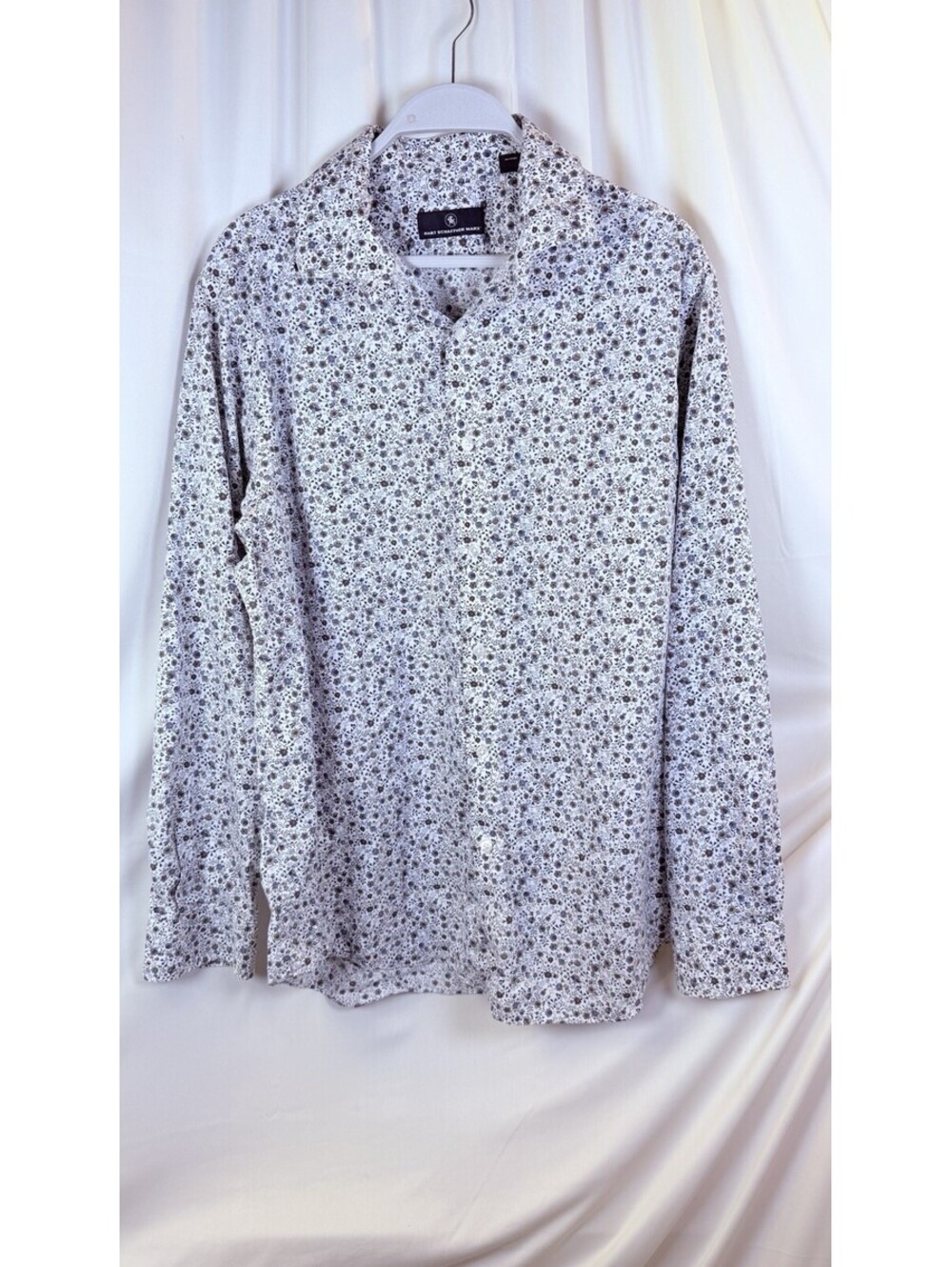 Hart Schaffner Marx Men's Floral Print Long Sleeve Button Down Shirt XL READ